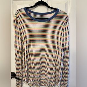 Women’s MUDD Long Sleeve Shirt, size XXL, striped (multi color).